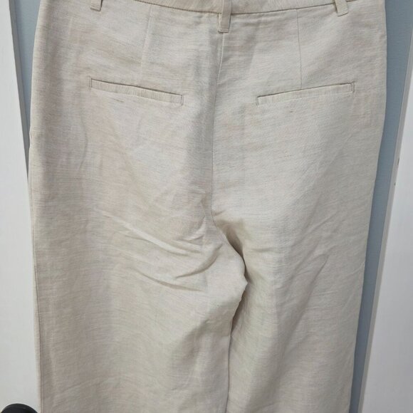 Wilfred Linen Slacks Women’s Size 6 Beige Wide Leg Pants - Picture 9 of 13